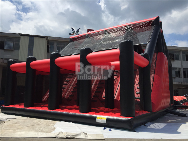Attractive Rides Jump Kids Red Drop Tower Inflatable Interactive Games / Funny Drop Tower