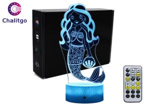 Wholesale Mermaid 3D Night Light Table Lamp , Glass Illusions Lamps For Girls Decoration from china suppliers