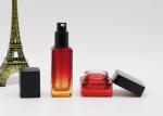 Durable Empty 50g 40ml Square Glass Pump Bottles Anti Leakage