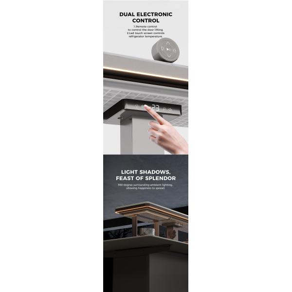 150L Home Smart Embedded Adjustable Ice Table Bottom-Freezer Double Door Fridge Freezer