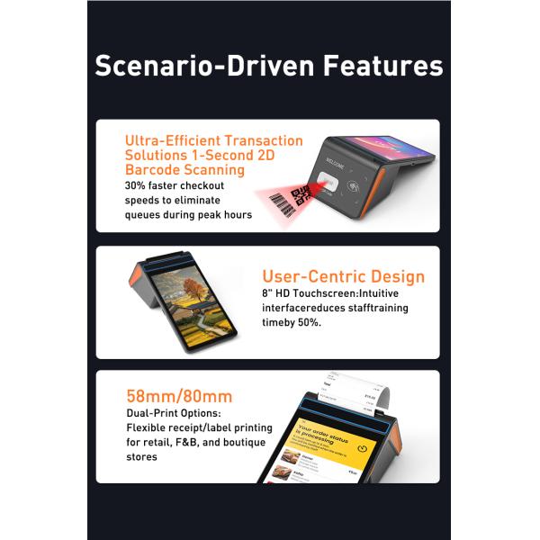 Hanbu Android 12 POS Terminal 4GB RAM 64GB SSD with Thermal Printer