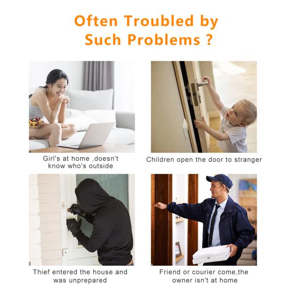 High Sensitivity 128G Smart Video Doorbell Tuya Chime 3 To 5 Meter PIR