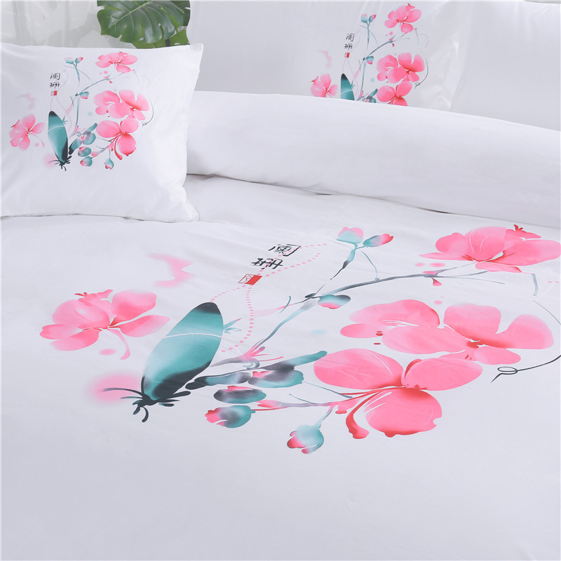 173 * 118 Fabric Density Pure Cotton White Chinese Bed Sheets and Quilt Covers