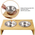 Anti Slipping Elevated Bamboo SS304 Bowl Pet Feeder Stand