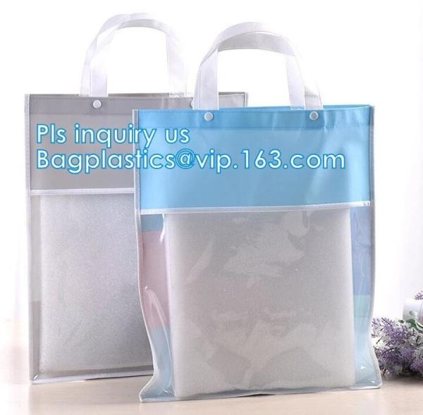 waterproof PVC plastic shopping bag, eco friendly washable plastic PVC shopping