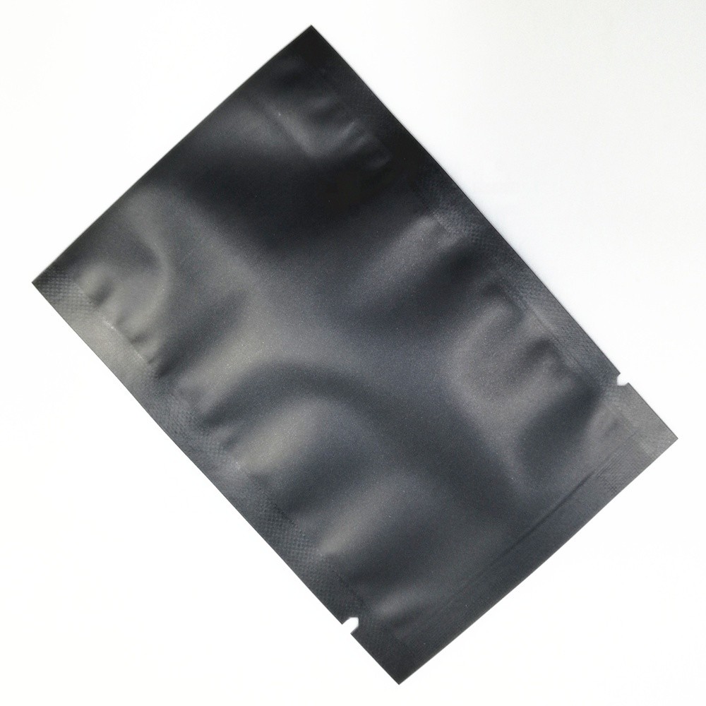 Matte Open Top Mylar Black Vacuum Heat Sealing Packing Plastic Bag Aluminum Foil Bag