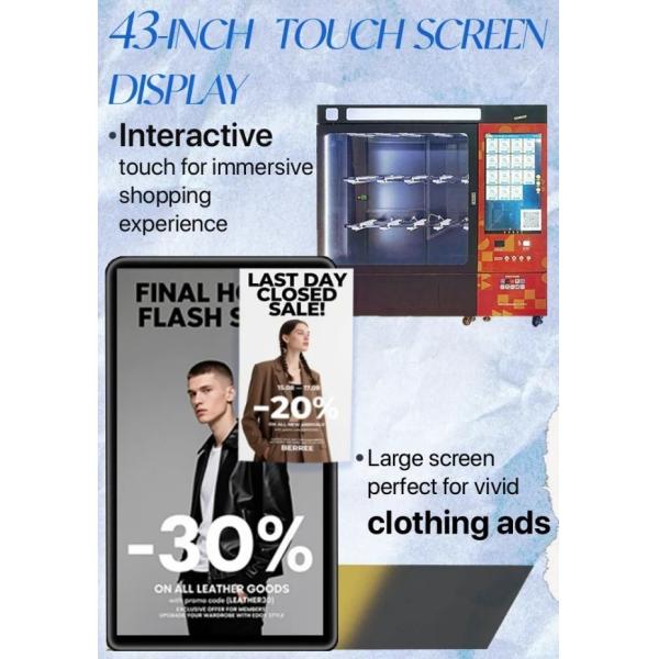 Automated Clothes Vending Machine with Hanging Slot Multiple Payment Systems and Customizable Stickers