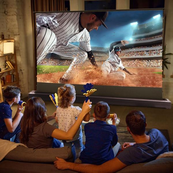 Ultra Quiet Electric Floor Rising Projector Screen , CBSP Material Tensioned Projector Screen