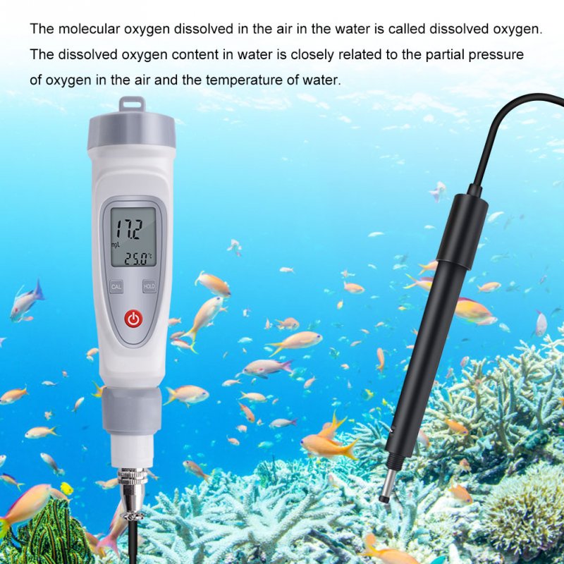 Yieryi JPB-70A Portable Digital Dissolved Oxygen Meter with 0-20mg/L Test Range and Automatic Temperature Compensation