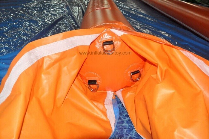 Orange 1000 Ft Giant Inflatable Water Slide With Double - Tripple Stitch