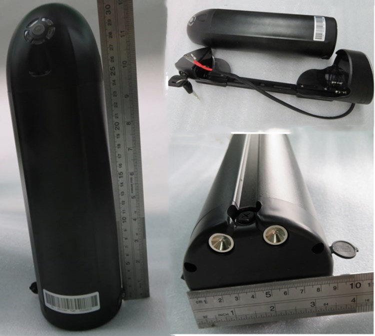 48 Volt Ebike Battery Pack 10.4ah 48v Water Bottle Shape Bottom Discharge 2Pin