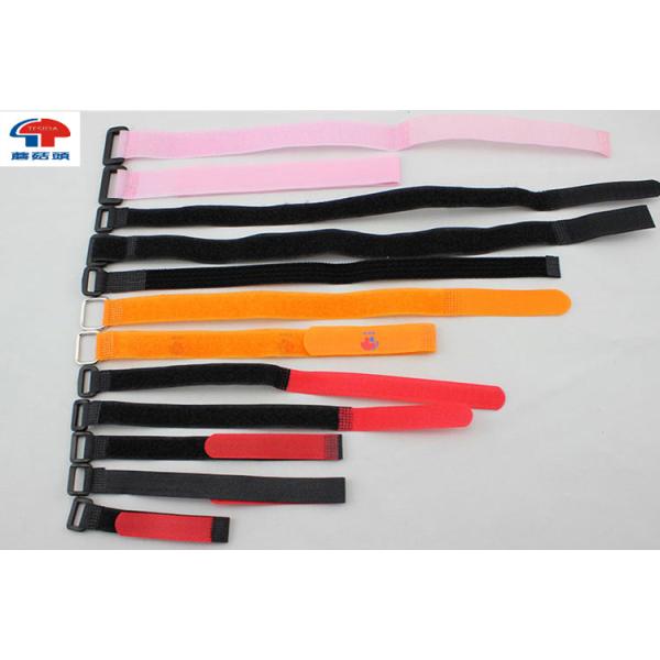 Easy Release And Refastening Black Hook and Loop Cinch Straps With Buckle