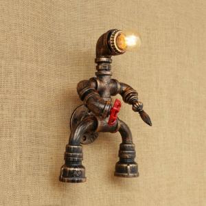 Wholesale Steam punk wall lamp creative restaurant hall corridor stair iron robot wall light （WH-VR-43） from china suppliers