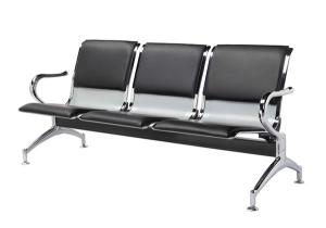 Wholesale Black PU Foam Airport Waiting Chair With Galvanized Arm And Feet from china suppliers