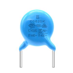 Wholesale 820K 400VAC Y1 Safety Capacitor Small Size For General Purpose from china suppliers