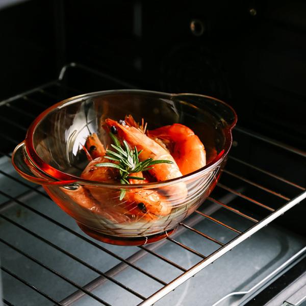 Restaurant Amber Microwave Heated Glass Tray Bowl Set