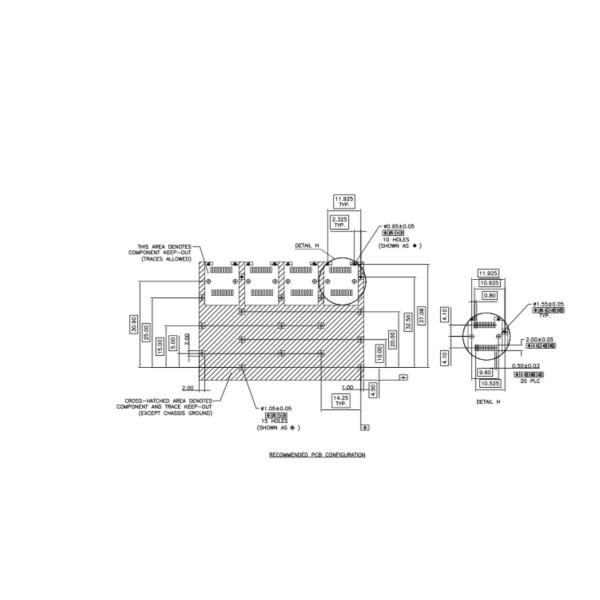 Press Fit Fiber Optic SFP Module 1 X 4 Cage Temperature Range -55℃ To +85℃