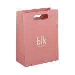 Bio - Degradable Pink Paper Bags Packaging Clothing With Die Cut Handle