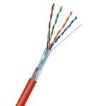 0.510mm Bare Copper Cat5e SFTP 24AWG Red PVC Jacket Wire 1000FT