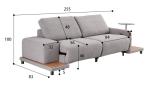 BN Electric Smart Double Function Sofa Edge Glass Tea Table Storage Cinema Sofa