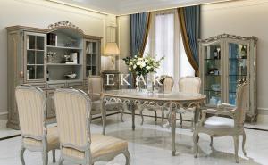 Wholesale Luxury Classical Elegant Designs Oval Shaped Dinner Set Long Dining Table from china suppliers