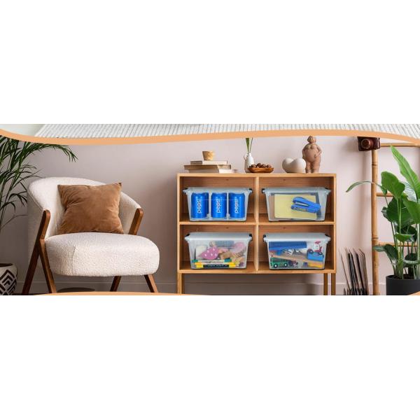 Recyclable container Transparent Storage Box Household Plastic Storage Box Books Snacks Clothes Large Box Toy Storage Lego Storage Box