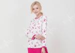 Large Floral Printed Womens Pyjama Sets 100% Combed Cotton Interlock Material