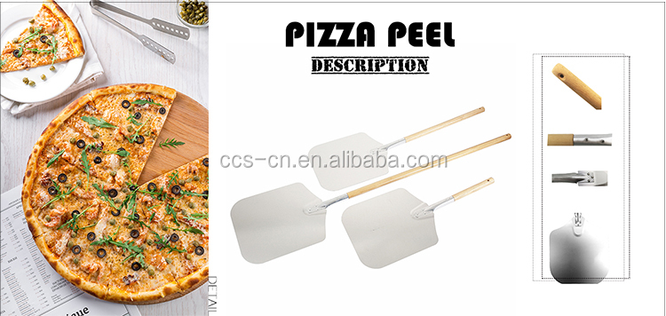 12''*14''*26'' Wooden Handle Pizza Peel Aluminum Pizza Shovel For Bar