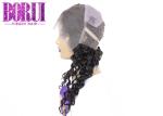 Dyed Brazilian Human Hair Deep Wave Full Lace Wigs With Baby Hair Bleached