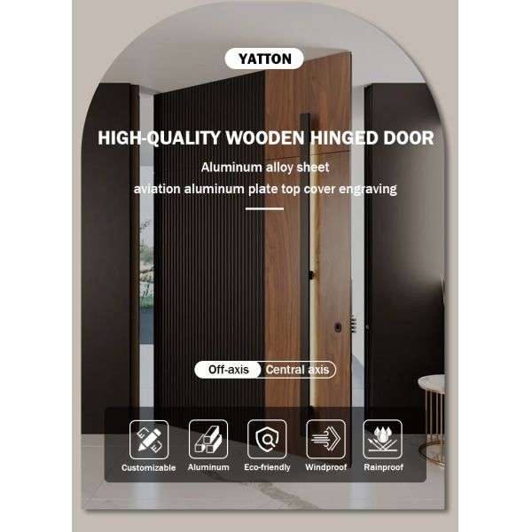 High-performance Durable Modern Aluminum Pivot Door with Waterproof Feature for Villa & Apartment Use Customizable