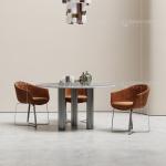 20mm Thick Sintered Stone Dining Table 180cm Silver Stainless Steel