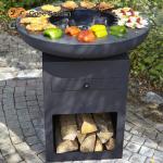 Outdoor Patio Kitchen Cooking Corten Steel Charcoal Bbq Grill Custom