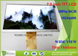 Wholesale 7 Inch TFT LCD Display High Luminance 1024 X 600 Resolution RGB 50 Pin Color LCD Module from china suppliers