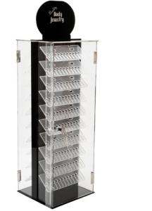 China Counter Top Rotating Necklace Display Stand , Wood Acrylic Earring Display Racks on sale