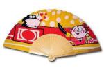 spainish fan with different materials , can print buyers' logo or design