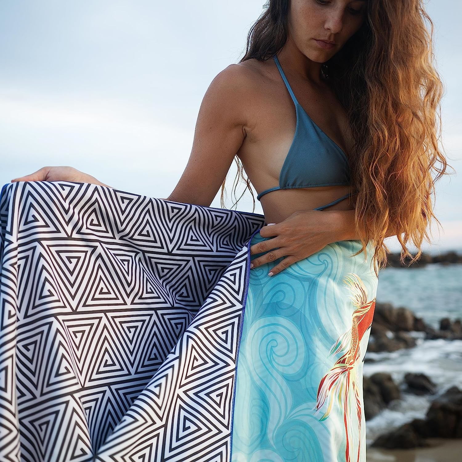 Bulk Custom Screen Printed Logo Beach Towel Opp Bag Packaging