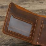 Vintage Men's Genuine Leather Coin Purse with Zipper and Classic Animal Print