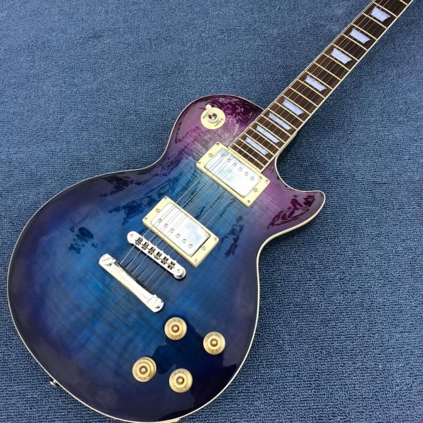Blueberry Electric guitar , Flame maple top, TonePros bridge, Fred edge Cream