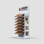Floorstanding Metal 6-Tier Stone Marble Granite Display Rack For Sale