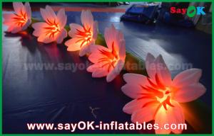 China White Lily Flower Chain Outdoor Inflatable Decorations Oxford Cloth For Wedding on sale