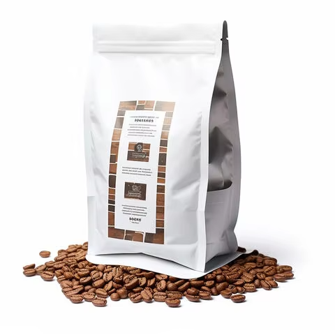 Custom Square Bottom Coffee Bean Packaging Pouches Matte Digital Printed Zipper Aluminum Foil Plastic Coffee Bags