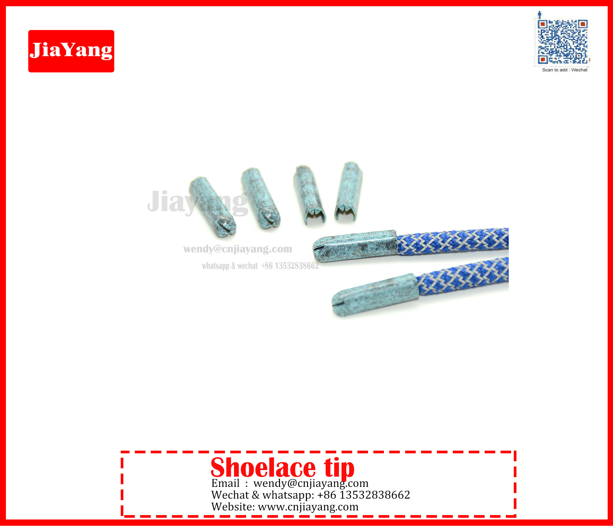 Jiayang matte green paitning color metal tips for shoelace