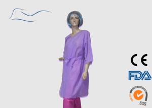 Wholesale Non Woven Disposable Purple Spa Robe Opening Cuffs Style CE / ISO Certificate from china suppliers