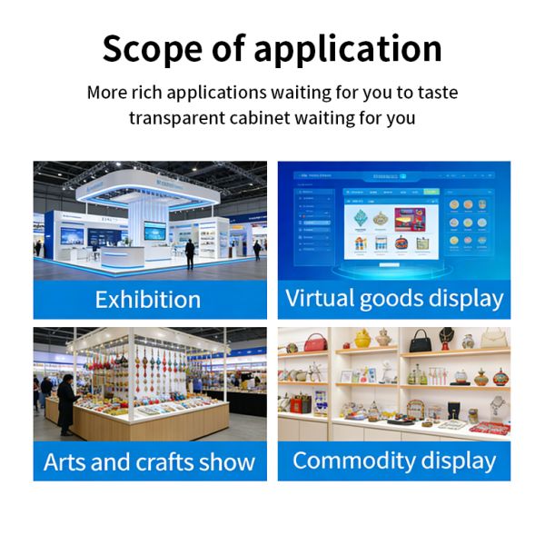 49 Inch Transparent LCD Display Showcase Cabinet Interactive Digital Signage Box for Museum Retail