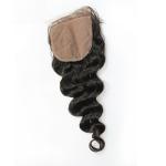 Loose Wave Human Hair Silk Closure Soft Smooth Natural Head Skin Color