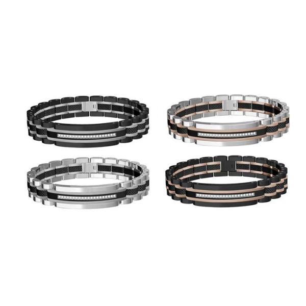 Rose Gold Diamond Stainless Steel Bracelet Unchanged Black Cross Stainless Steel