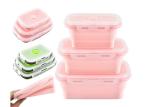 FDA silicone foldable lunch box silicone microwave lunch box portable silicone