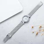 Custom Brand Logo Quartz Ladies Wrist Watch With Stainless Steel Mesh Band