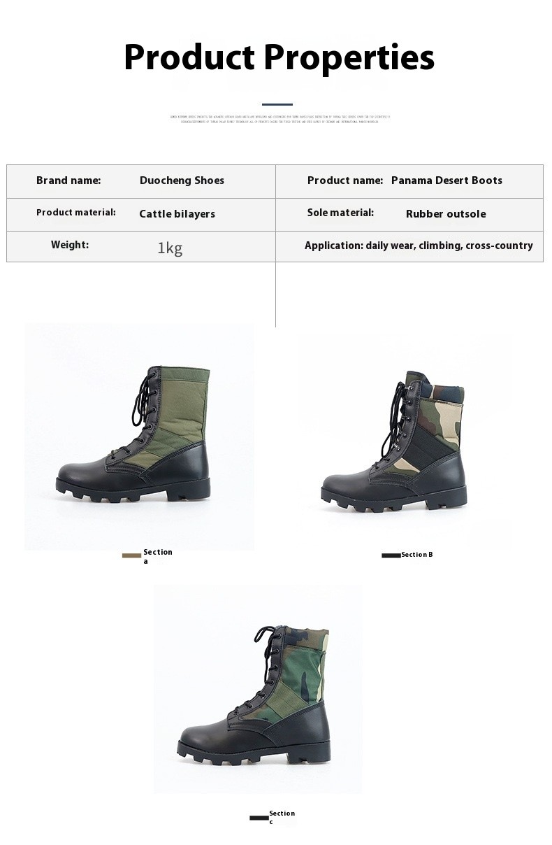 High Quality Men's Tactical Work Boots Black Combat Boots For Motorcycle Hiking Defense Shoes