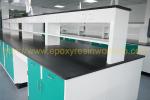Corrosion protection laboratory bench top with repairable lab countertops black